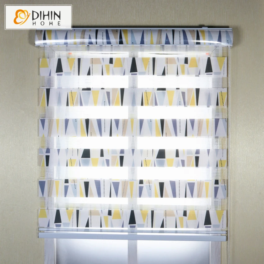 

Modern Geometric Triangle Window Curtain Zebra Blinds Customized Window Rollor Blind For Living Room