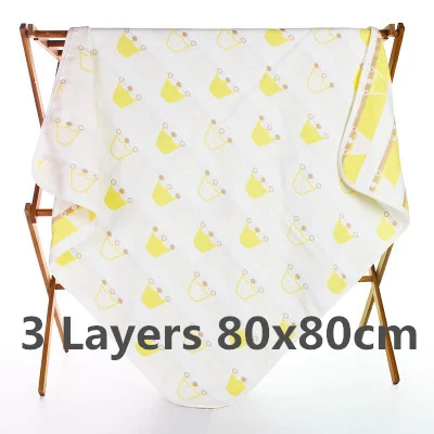 Crown 3 Layers 80x80 Милое детское одеяло s Младенцы пеленать Bebe конверт коляска обернуть для новорожденных получить одеяло детское постельное белье одеяло s Подушка полотенце - Цвет: Crown 3 Layers 80x80