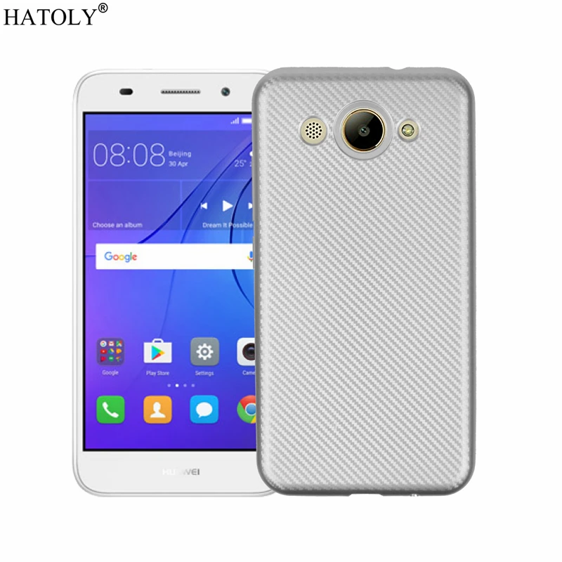 HATOLY For Fundas Huawei Y3 2017 Case Y5 Lite Ultra-thin Soft TPU Carbon Fiber Back Cover for CRO-L22 |