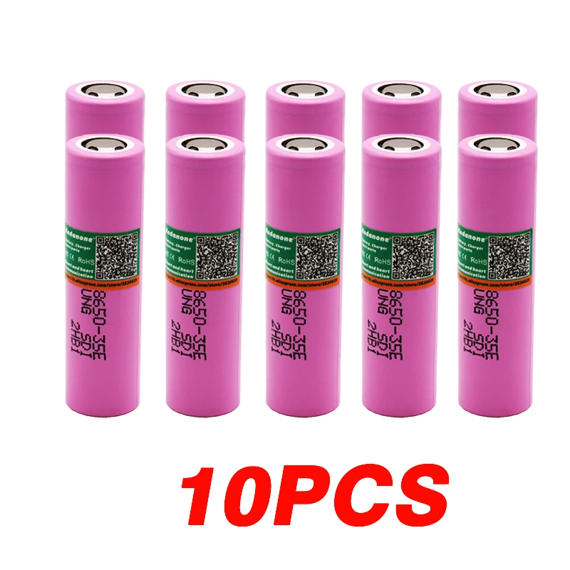 10pcs Аккумулятор для samsung 18650 3500mAh 13A разрядка INR18650 35E INR18650-35E 18650 литий-ионный аккумулятор 3,7 v аккумуляторная батарея - Цвет: 10pcs