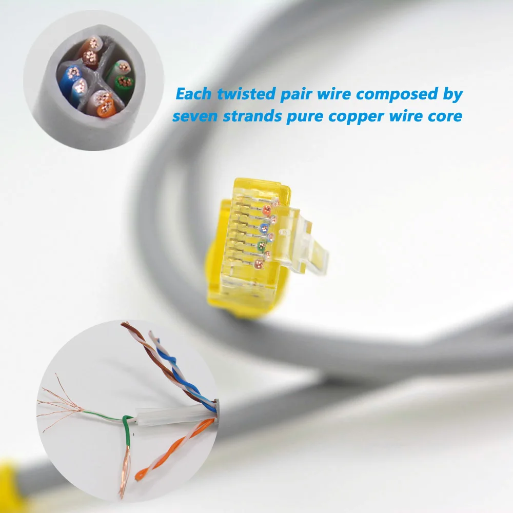 Кабель Ethernet CAT6 длиной 0 5 м 100 шт. в партии сетевой кабель RJ45 позолоченная медная
