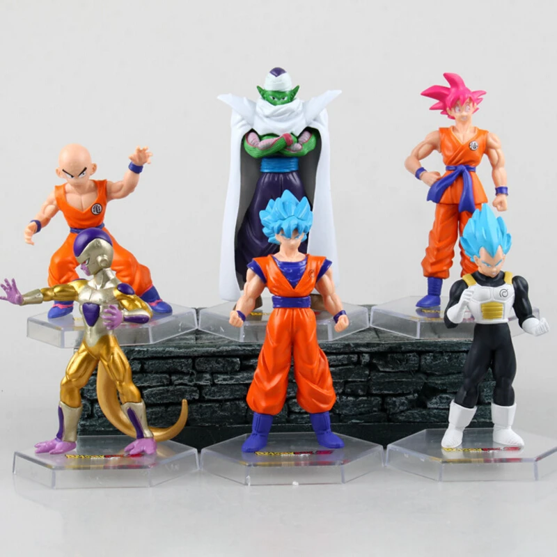 6 шт./компл. Dragon Ball Z экшн фигурка Фриза Супер Saiyan Blue God Son Goku Vegeta ПВХ Модель Фигурки