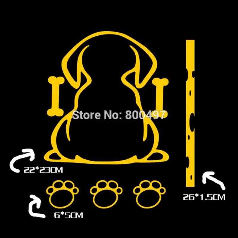 Наклейка на заднее стекло автомобиля забавная собака наклейки кузов аксессуары