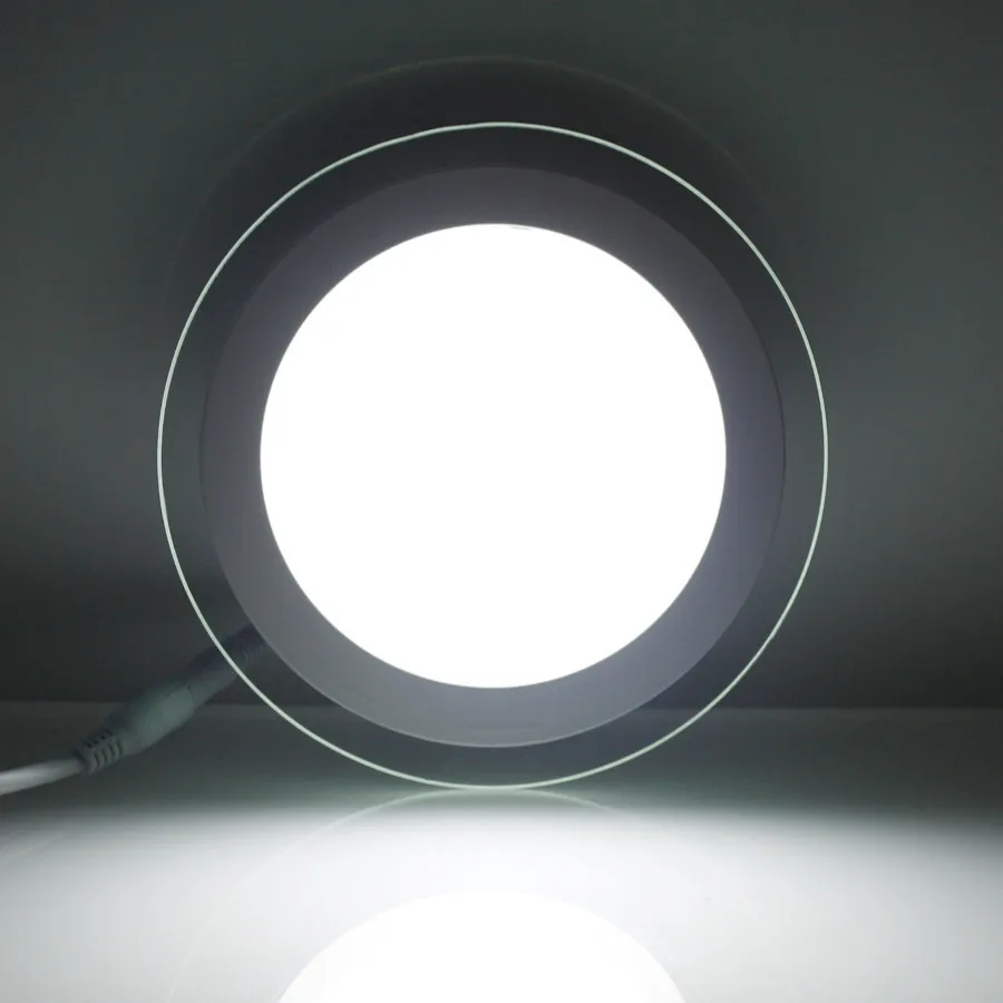 Светодиодная панель круглая стеклянная потолочный светильник 6 Вт 9 12 18