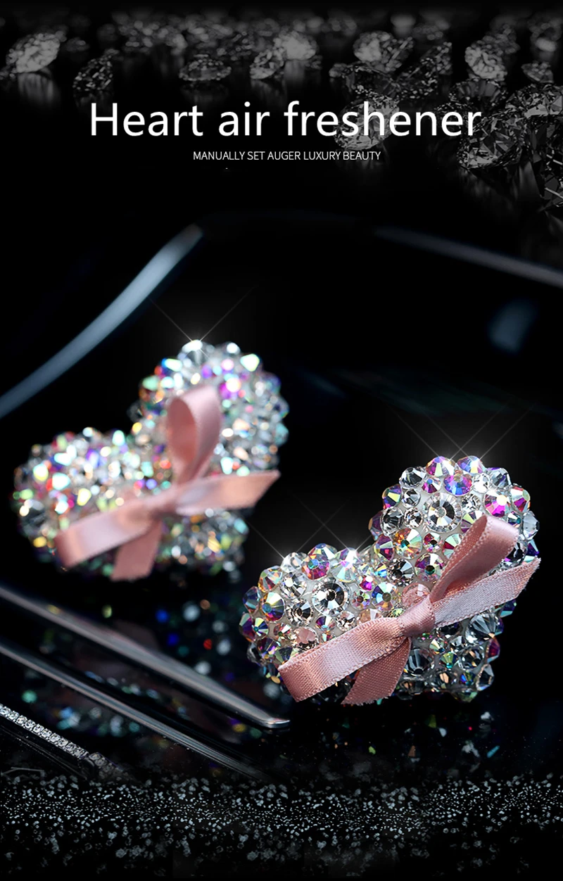Bling Crystal автомобильный освежитель воздуха в форме сердца духи вентиляционная розетка кондиционер аромат клип милые Креативные украшения интерьер