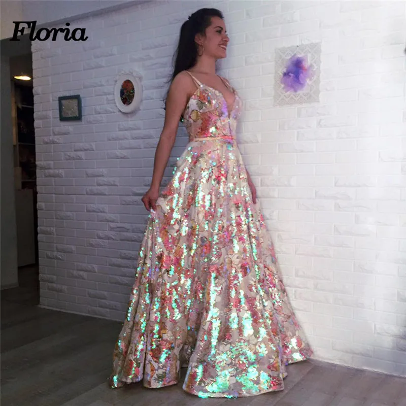 

Newest African Bling Evening Dresses 2018 Robe de soiree Arabic Muslim Dubai Lebanon Formal Prom Dresses Party Gowns Avondjurken
