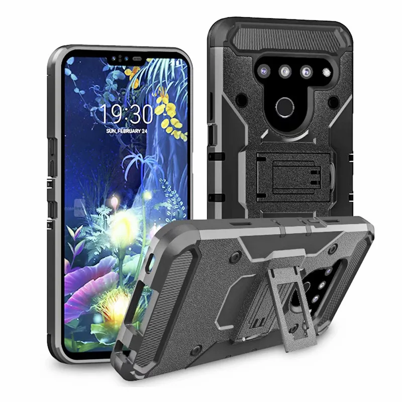 Для LG V50 V30 G6 G8 V5 Thinq Stylo 3 4 Антишоковый держатель с защитным чехлом на ремне Армор-кейс Шокопрочный полный защитник из резинового материала