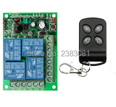 

Беспроводной Радиоуправляемый переключатель, 12 В постоянного тока, 4 канала, 10 А, 315 МГц/433 МГц