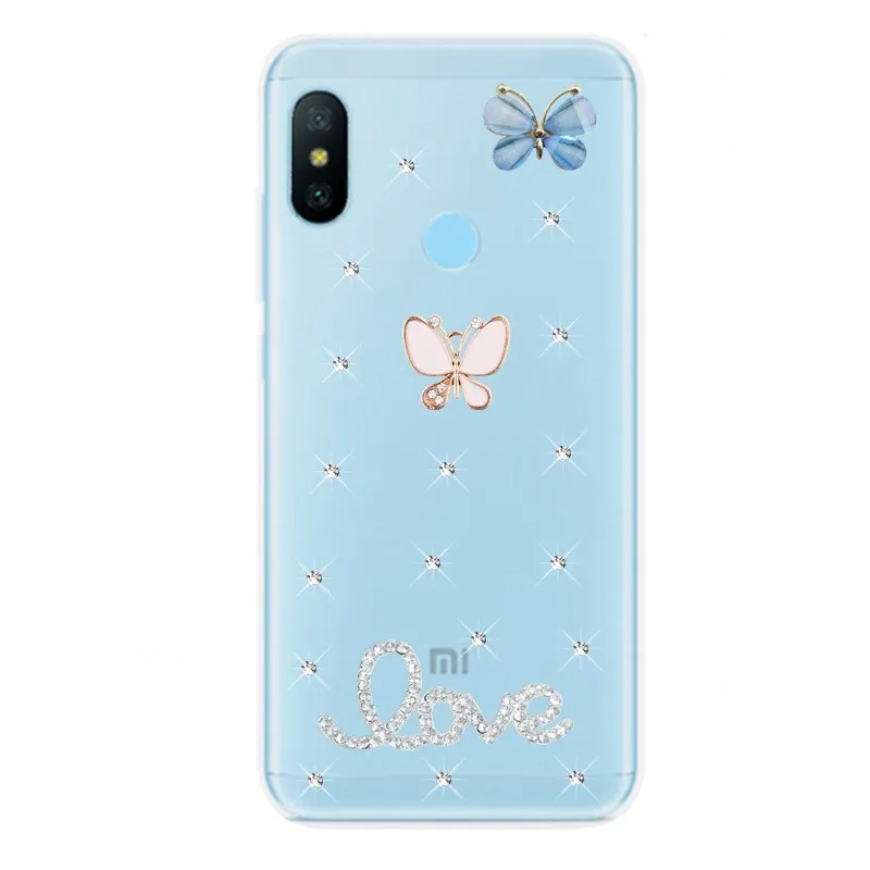 Блестящий чехол со стразами для задней панели телефона Xiaomi Mi 9 se 8 lite a2 a1 Redmi 6a 5 plus 6