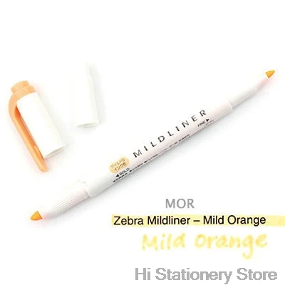 Mild Orange 1PC Брендовый маркер с рисунком зебры, двухсторонний маркер с круглым носком/косой мягкий 15 цветов на выбор для офиса и школы - Цвет: Mild Orange 1PC