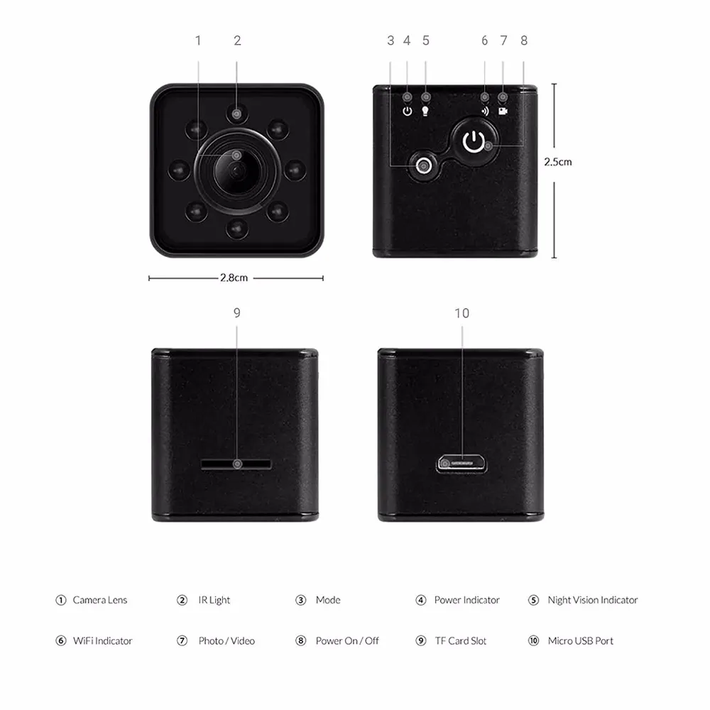 SQ13 wifi мини-камера беспроводная мини-видеокамера микро-камера DVR видео рекордер Водонепроницаемый Спорт на открытом воздухе DV поддержка Скрытая TF карта