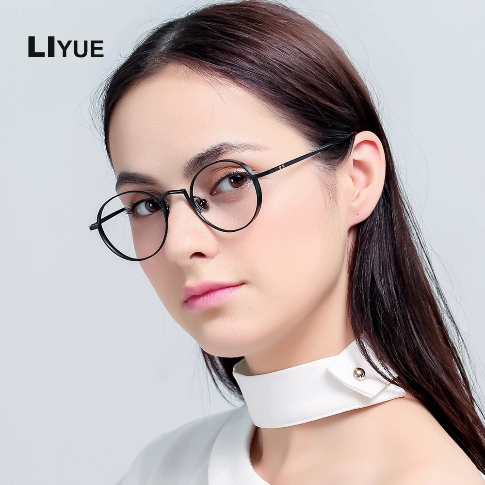 Liyue Модные женские глаз Очки Ретро Винтаж круглый металлический каркас ясно Очки высокое качество очки рецепт Очки мужчин