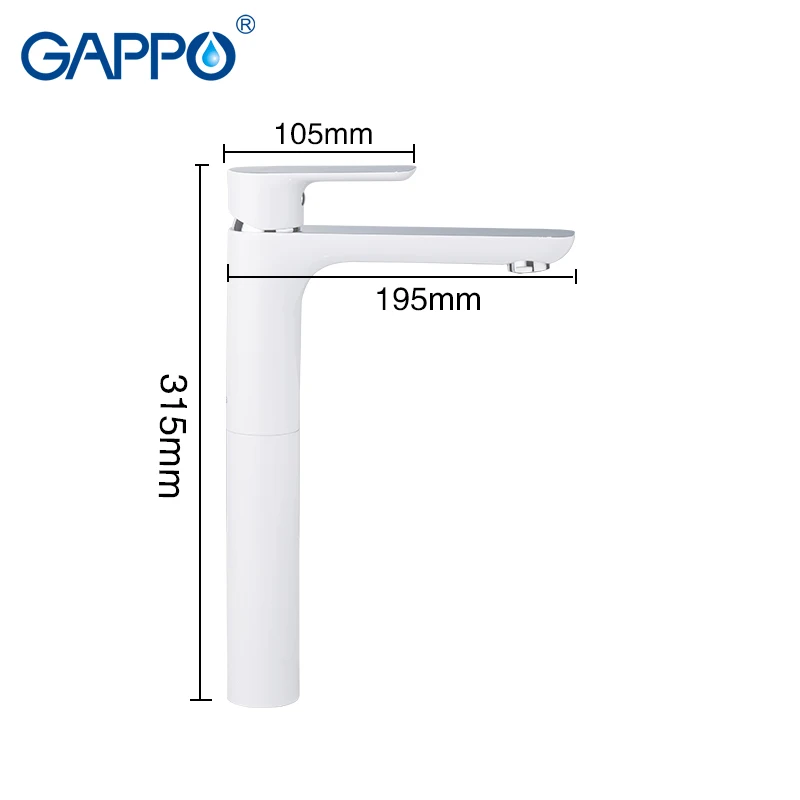 GAPPO смеситель для раковины s Tall смесители ванной комнаты белые краны водопада