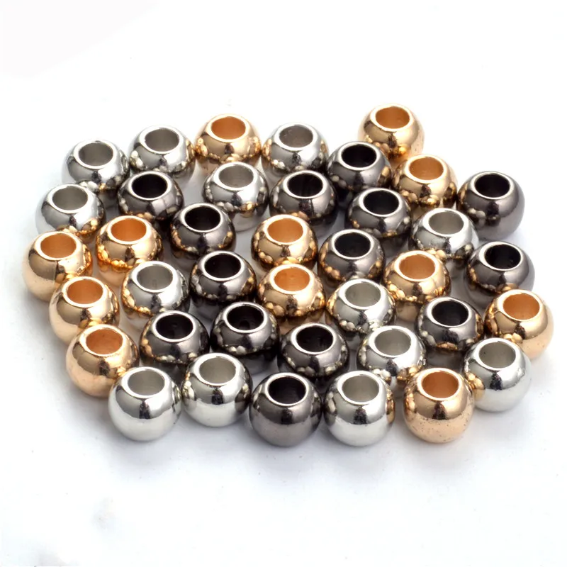 Бусины разделители CCB золотого цвета с большим отверстием для самостоятельного