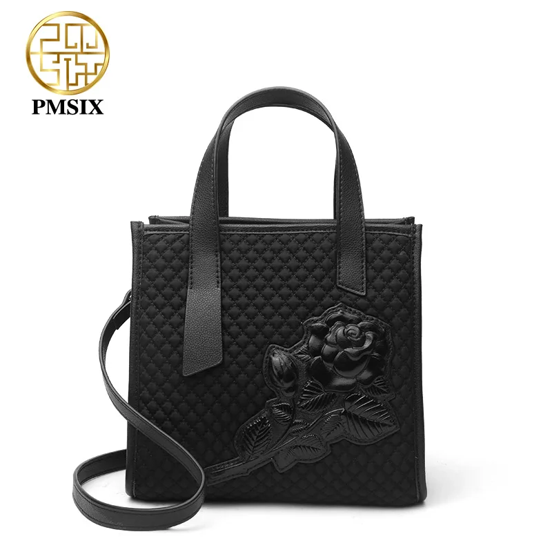 PMSIX женские сумки с рельефным цветочным рисунком вместительные через плечо