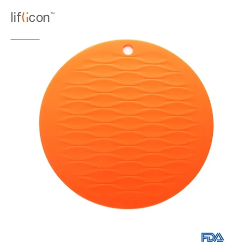 Liflicon круглые чистые силиконовые подставки под миски теплоизоляция Нескользящие колодки Современная подставка под чашку креативный Настольный коврик Think Pot Trivet Hole - Цвет: Orange-1pcs