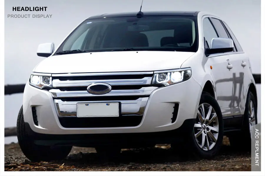 2 шт. светодиодный фары для Ford Edge 2013- светодиодный автомобильный фонарь ангельские глазки ксенон HID комплект Противотуманные фары светодиодный дневные ходовые огни