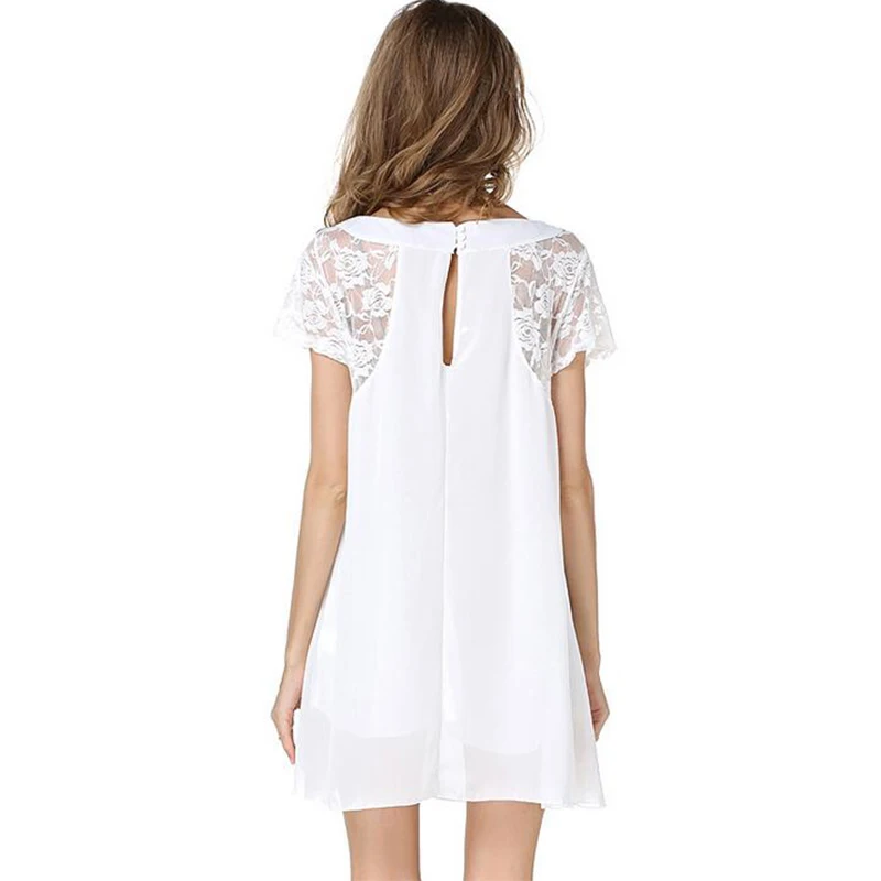 Vestidos 2016 Новый Летний Стиль Женщины Платье С Коротким Рукавом Кружева Платья