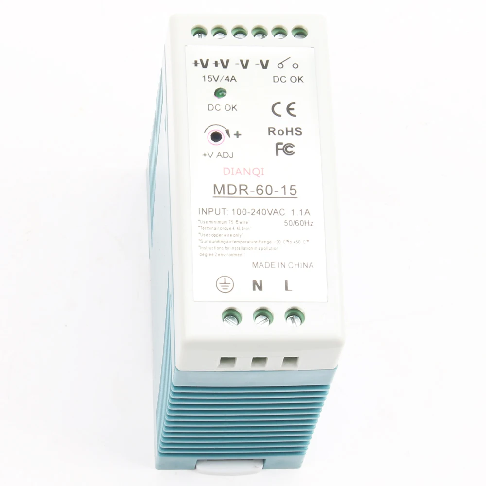 DIANQI MDR-60, 12 В, 5 В, 15 В, 24 В, 36 В, 48 В, 60 Вт, din-рейка, источник питания, ac-dc, регулятор напряжения, источник питания, 110 В, 220 В