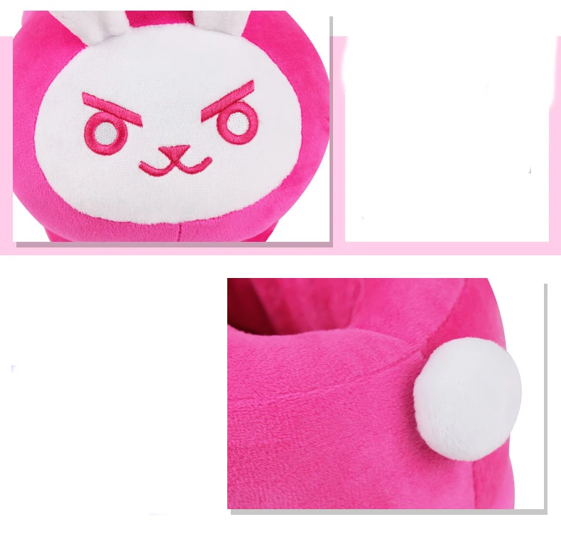 Симпатичные домашние тапочки Kawaii Anime OW D.va Bunny теплые мягкие ботинки плюшевые