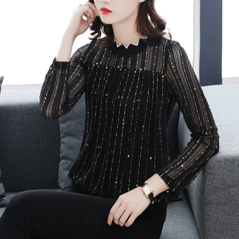 2018 autumn woman Long sleeve lace new blouse fashion solid female shirts women's tops plus size 3XL feminine blusas 1013 40 | Женская