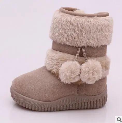 Girls Snow Boots New Fashion Comfortable Thick Warm Kids Boots Lobbing Ball Thick Children Winter Cute Boys Boots Princess Shoes