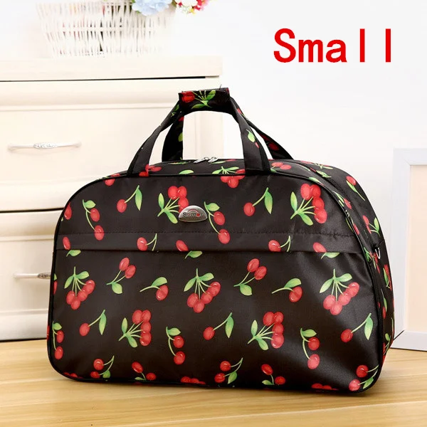 Cherry Small Дорожные вещевые водонепроницаемые повседневные сумки для мужчин/женщин Чемодан путешествия Сумки нейлона с печатанием - Цвет: Cherry Small