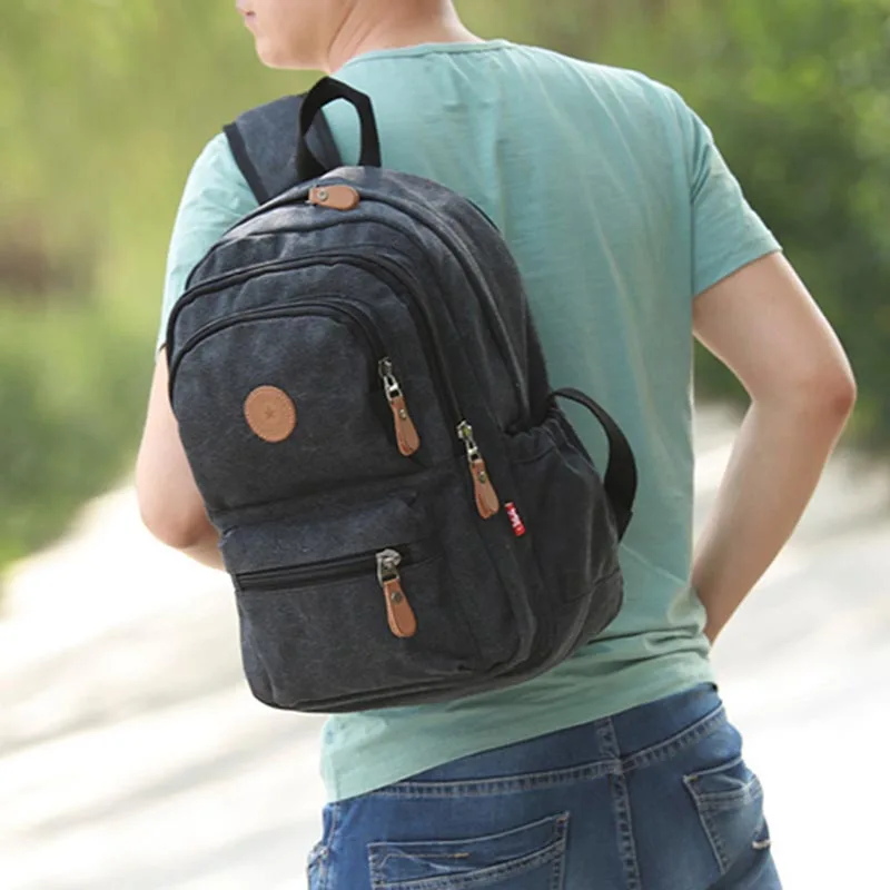 vintage canvas backpack women men large capacity school bags collage student travel designer laptop backpacks mochila | Багаж и сумки