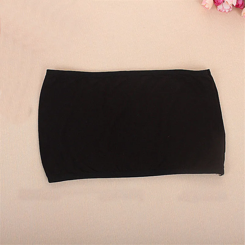 Black Модные, пикантные Для женщин однотонные Bandeau бесшовный безопасности бюстгальтер трубки с пуш-апом, топ на бретелях без бретелек стрейч - Цвет: Black