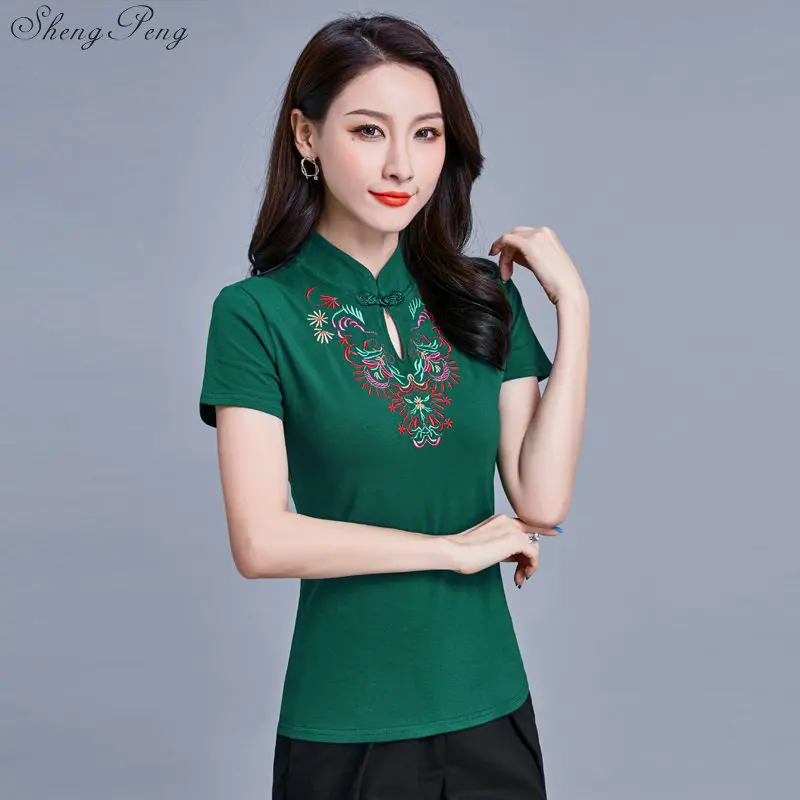 Китайская одежда, топы, традиционный стиль, Cheongsam, топы, Qipao, летние, короткие, жаккардовый, хлопок, Тан, костюм, Vetement, рубашка, Q705