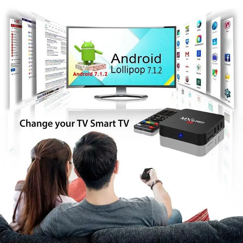 MXQ PRO 4K RK3229 четырехъядерный процессор 64 бит Android 7 1 Гб ram 8 rom tv Box 2 4G wifi HD Smart