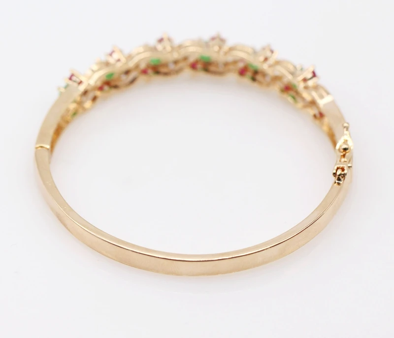 JINYAO Модный изысканный браслет из розового золота с натуральным цирконием ААА для