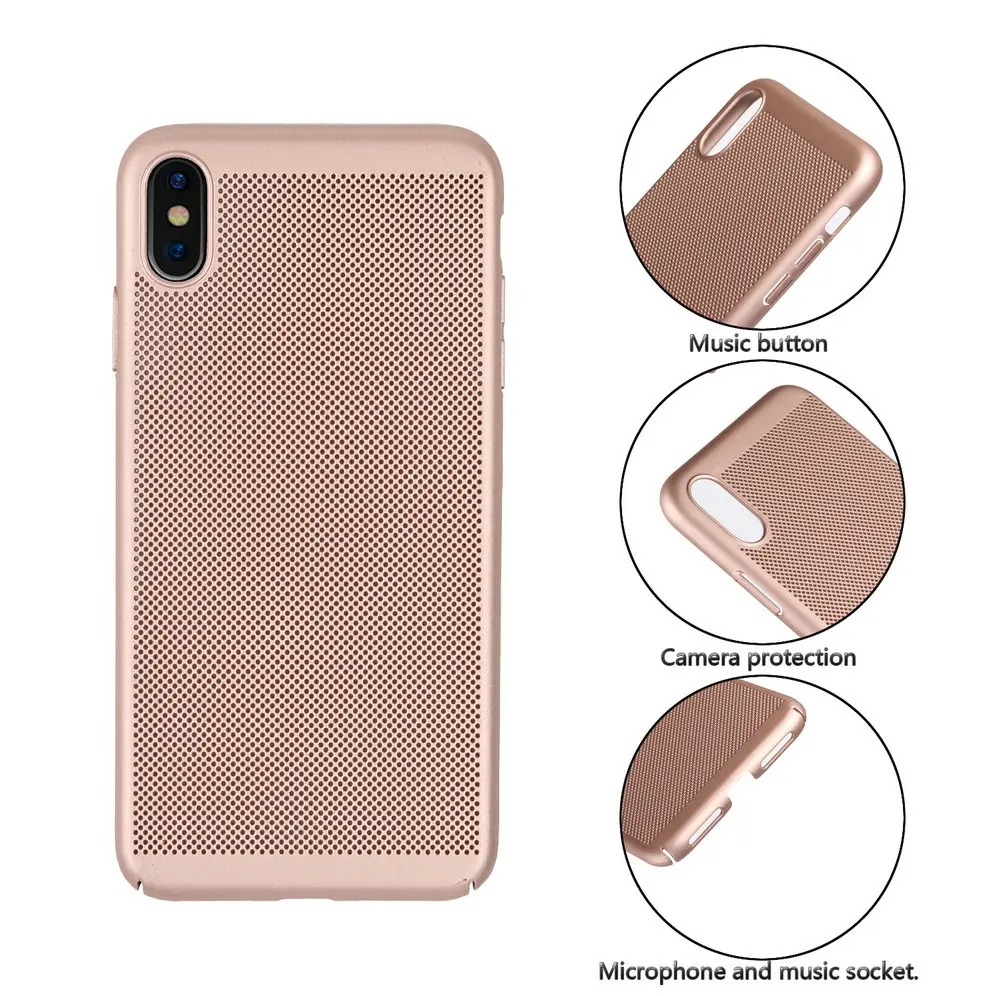 Для Apple iPhone XS/XR/XS Max чехол тонкий сетчатый вентиляционный жесткий защитный для