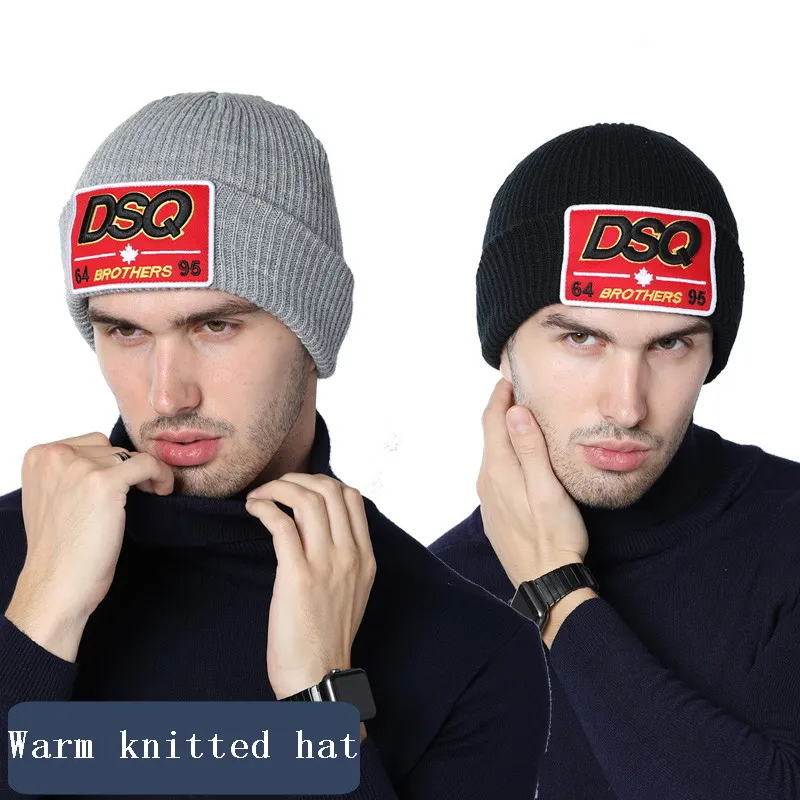 DSQICOND2 бренд Skullies шапочка Вышивка Лыжный Спорт Трикотажные Шапки прибытие Трикотажные DSQ зима Шапки Для мужчин Для женщин Канада капот Homme