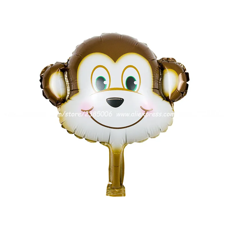 Monkey head 1 шт. мини воздушные шары из фольги в виде головы животного Дети День рождения тема джунгли вечерние океан рыбные шары надувные игрушки детский душ Единорог Вечерние - Цвет: Monkey head