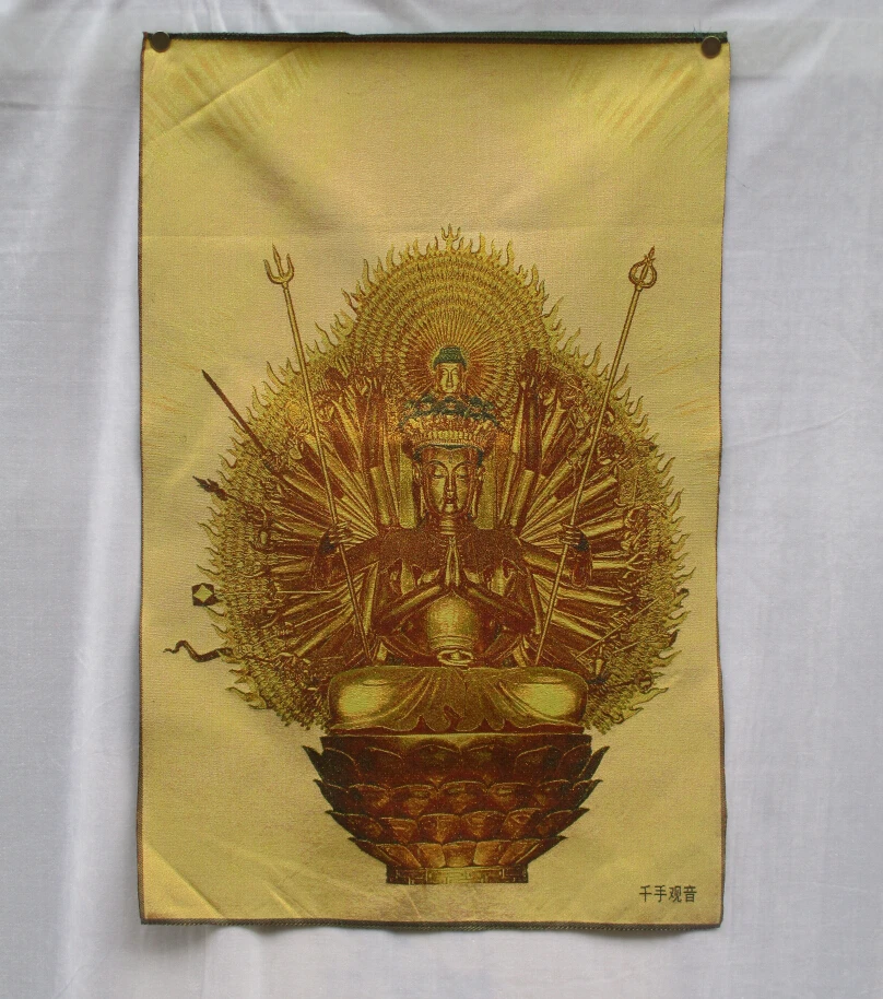 Коллекционные традиционные китайские картины Thangka из тысячи рук Bodhisattva шелковые