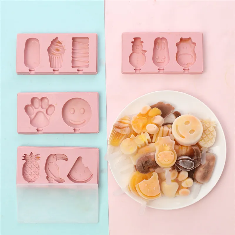 Милый семейный домашний с крышкой мультфильм 3 шт мороженое фруктовое сорбет