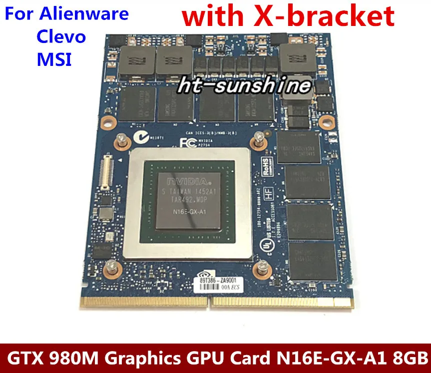 Новая Оригинальная графическая карта GTX 980M GTX980M с X образным кронштейном N16E GX A1 8 ГБ
