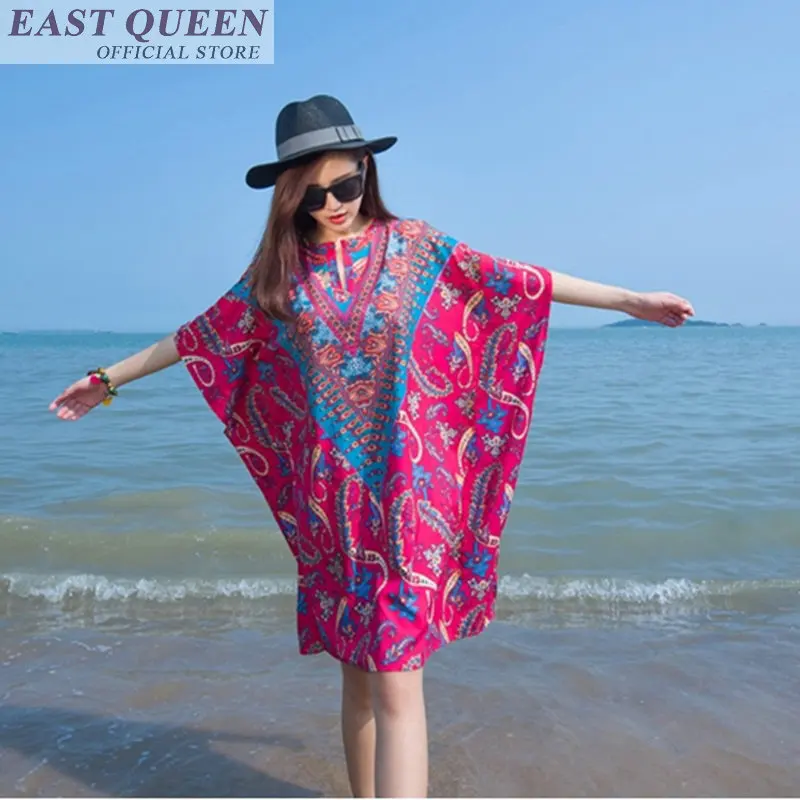 Женское пляжное платье boho Пляжное Платье До Колена с цветочным принтом и