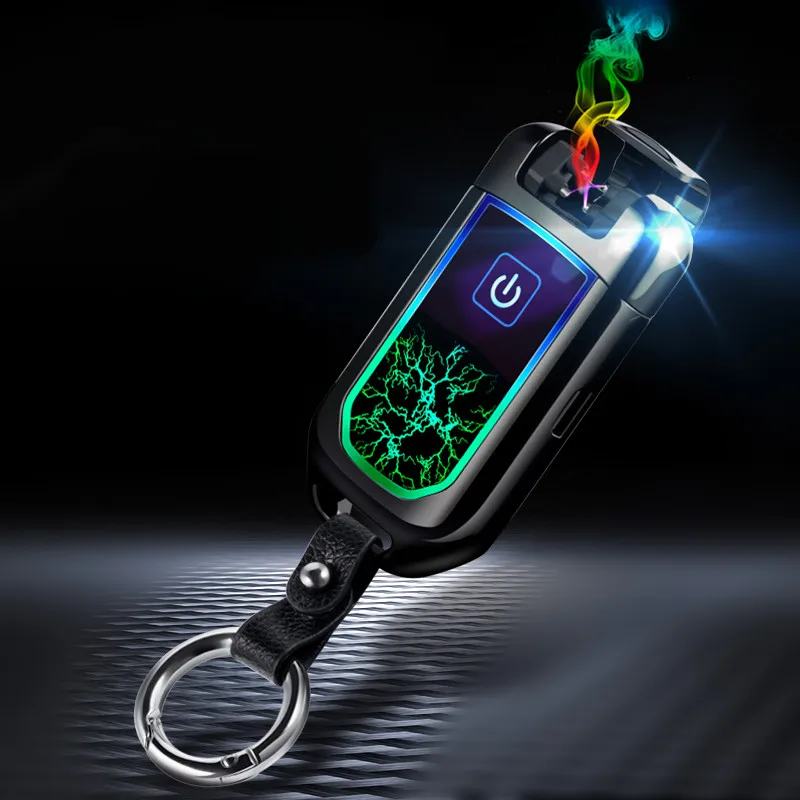 USB гром зажигалка с функцией отпечатка пальцев Электронная зажигалка сигаретная плазма двойная дуга пальсе импульсные ветронепроницаемые гаджеты для мужчин подарок