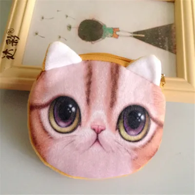 30 шт./лот мини кошелек с лицом милого кота и собаки/сумка для хранения в виде
