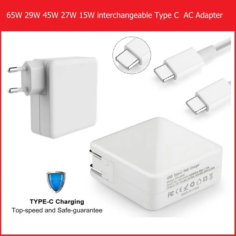 Адаптер для ноутбука Apple Macbook /Dell/Xiaomi air/Huawei Matebook/HP Spectre/Thinkpad 65 Вт 20 в 15 9 В 5 3 А 25 USB Type