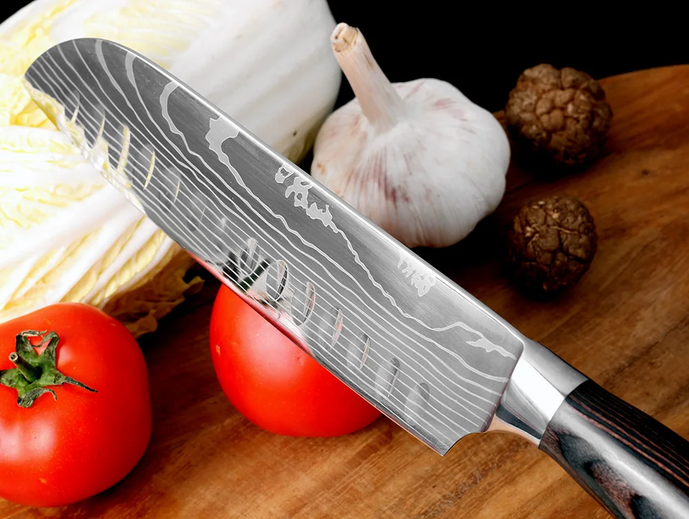 Кухонный нож XITUO 7 дюймов поварские ножи японский сантоку мясницкий из