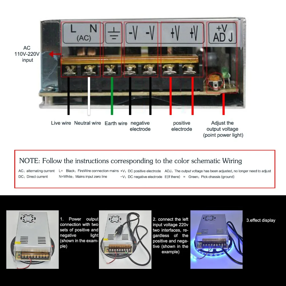 DC Power Supply 5V 40A AC 96V-240V Converter Adapter 200W LED Driver Switching for Strip DVR CE FCC Cert | Обустройство дома