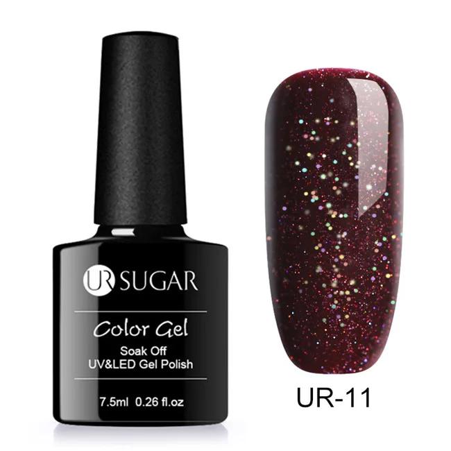 UR11 Ur Sugar 7,5 мл голографический неоновый гель для ногтей УФ-Гель-лак замачиваемый УФ-Гель-лак Полупостоянный лак УФ-лак - Цвет: UR11