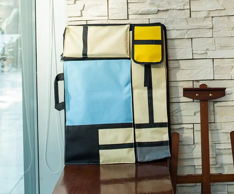 Sketch Painting Bag Thickened Waterproof Large Zipper Double shoulder Canvas Back art Checker Capacity Tools Accept Special | Канцтовары