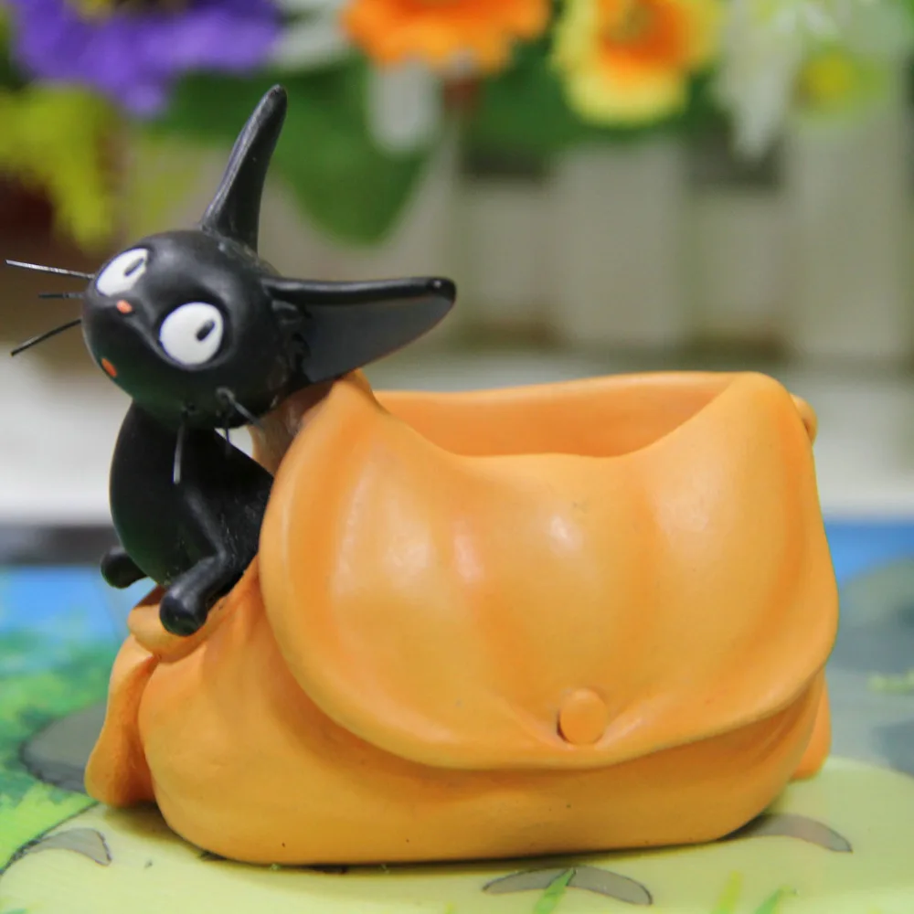 Каваи мультфильм милый Черный кот мессенджер Доставка сумка дизайн растения