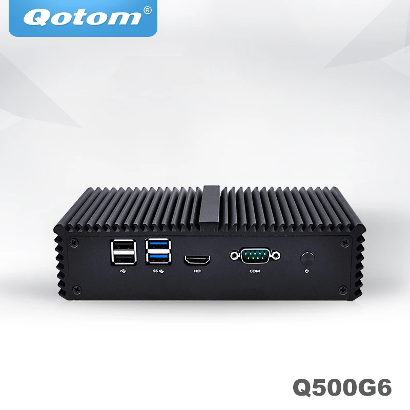 Qotom Мини ПК 6 LAN vpn сервер для брандмауэра маршрутизатор промышленный микро celeron core