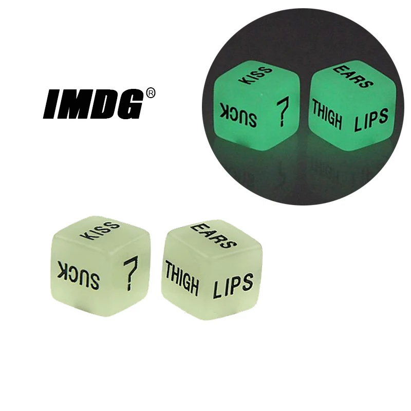 

A Pair 16mm Luminous Sexy Dice English Carving Couples Dice Creativity #16 Game Passion dice