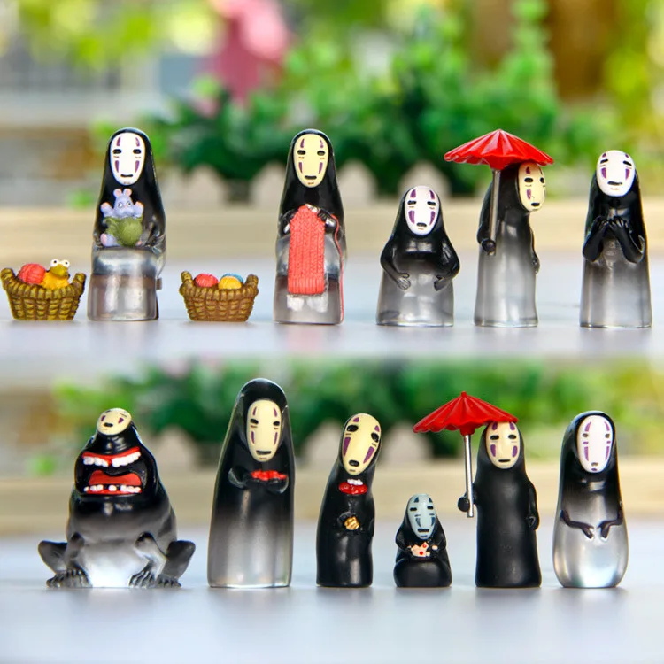 

Japan Anime Cartoon No face man badge Miyazaki Hayao Spirited Away faceless Man Model Action Figure for Children Adult